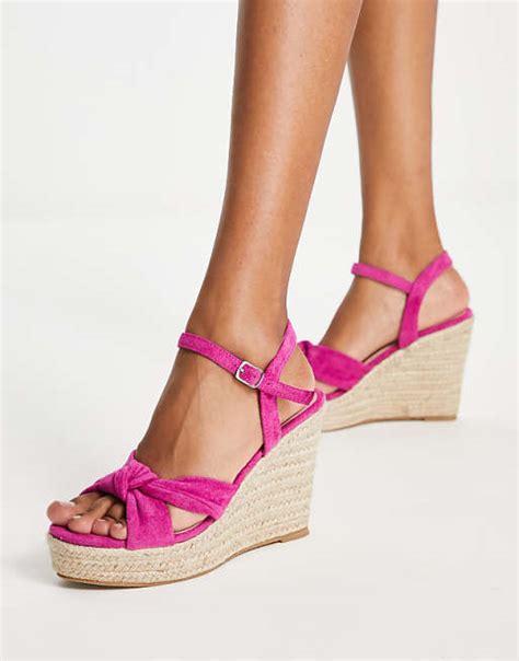 hot pink espadrille wedges.